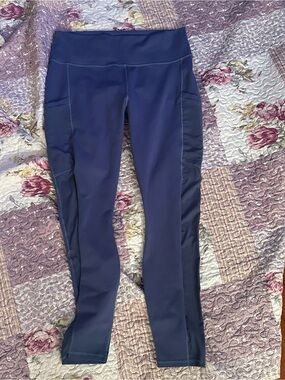 Fabletics Deep Blue High-Rise Leggings with Side Pockets